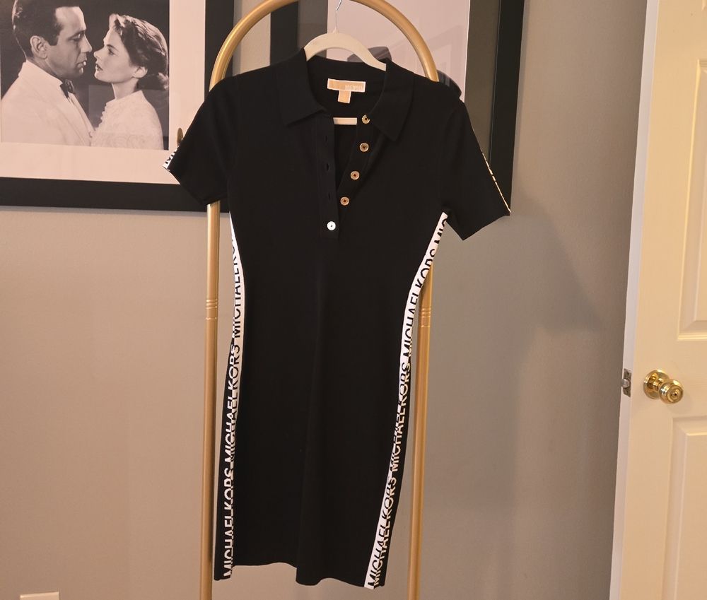 Michael Kors Black Polo Midi Dress